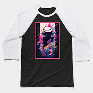 Cute Axolotl Anime Art Design | Cute Animals | Axolotl Hentaii Chibi Kawaii Design Baseball T-Shirt